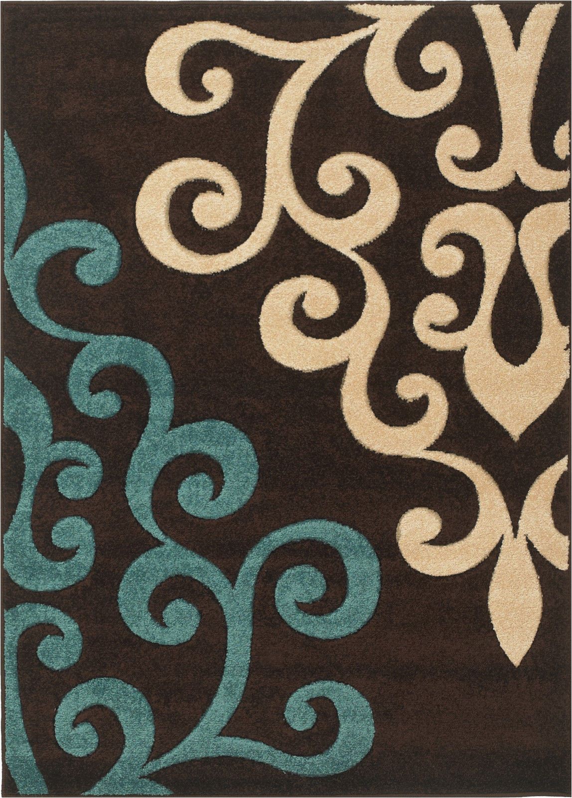 Area Rugs Teal and Brown Rug Modern Damask Brown Teal Blue Cream 160x230cm