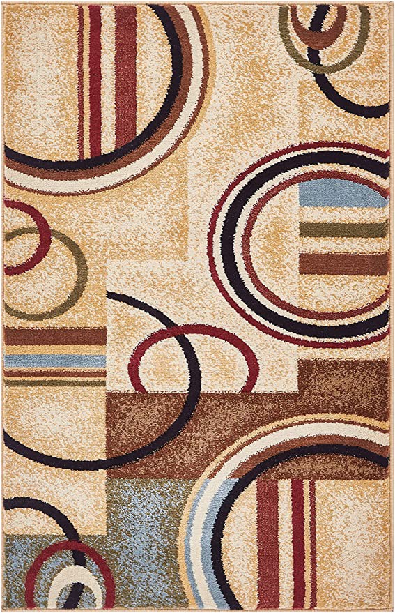Area Rugs Under 100 Dollars Well Woven Barclay Arcs & Shapes Ivory Modern Geometric area Rug 2 3" X 3 11"