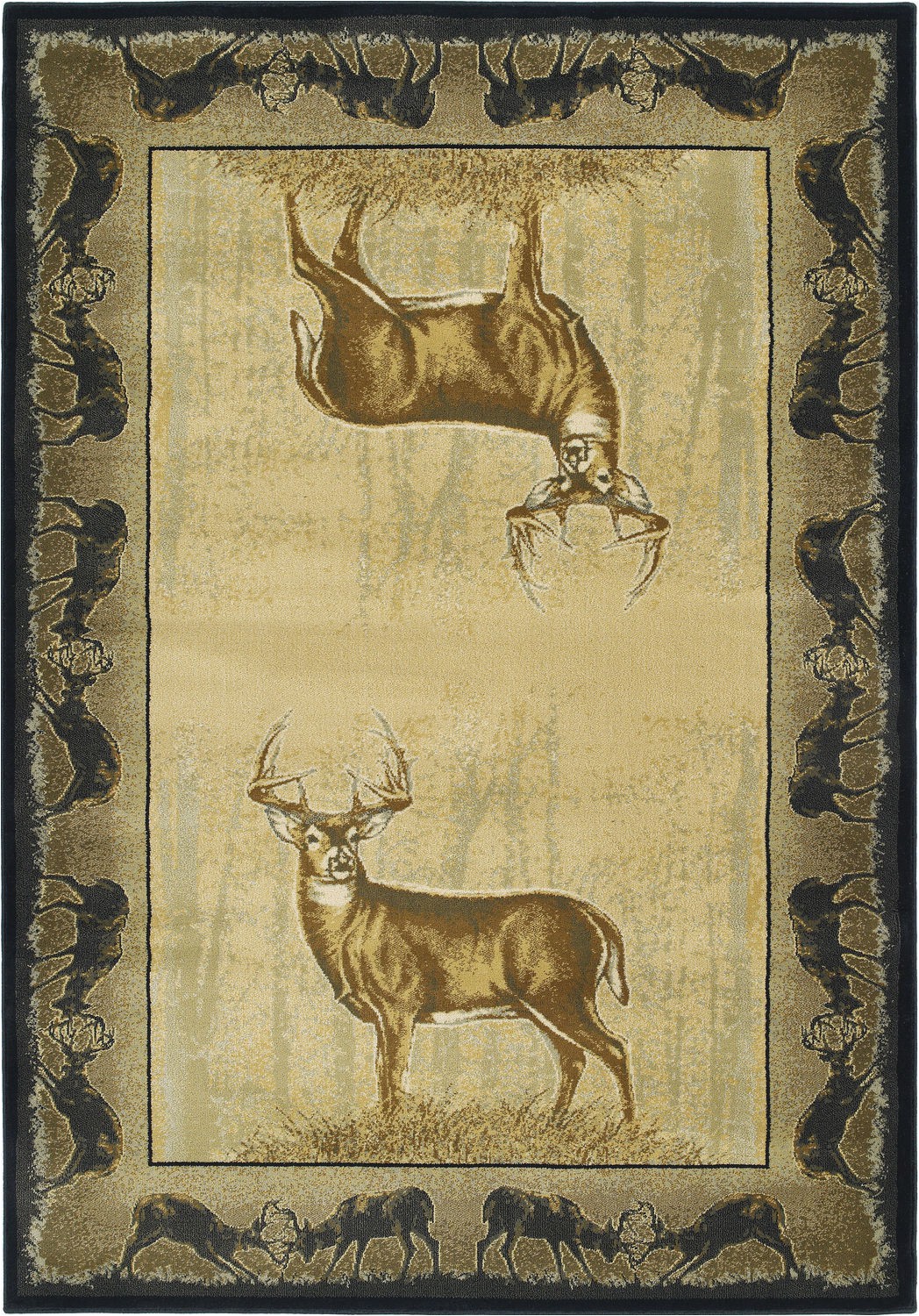Area Rugs with Deer On them Modern Loom Believe Deer 7410 534 Natural Polyester