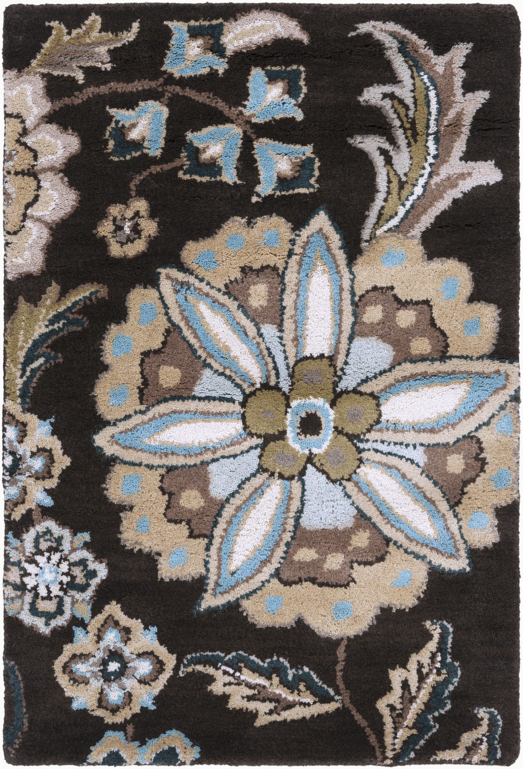 Athena Garden Floral area Rugs Details About Surya ath 5061 athena Transitional Floral Square Ebony 4 Square area Rug