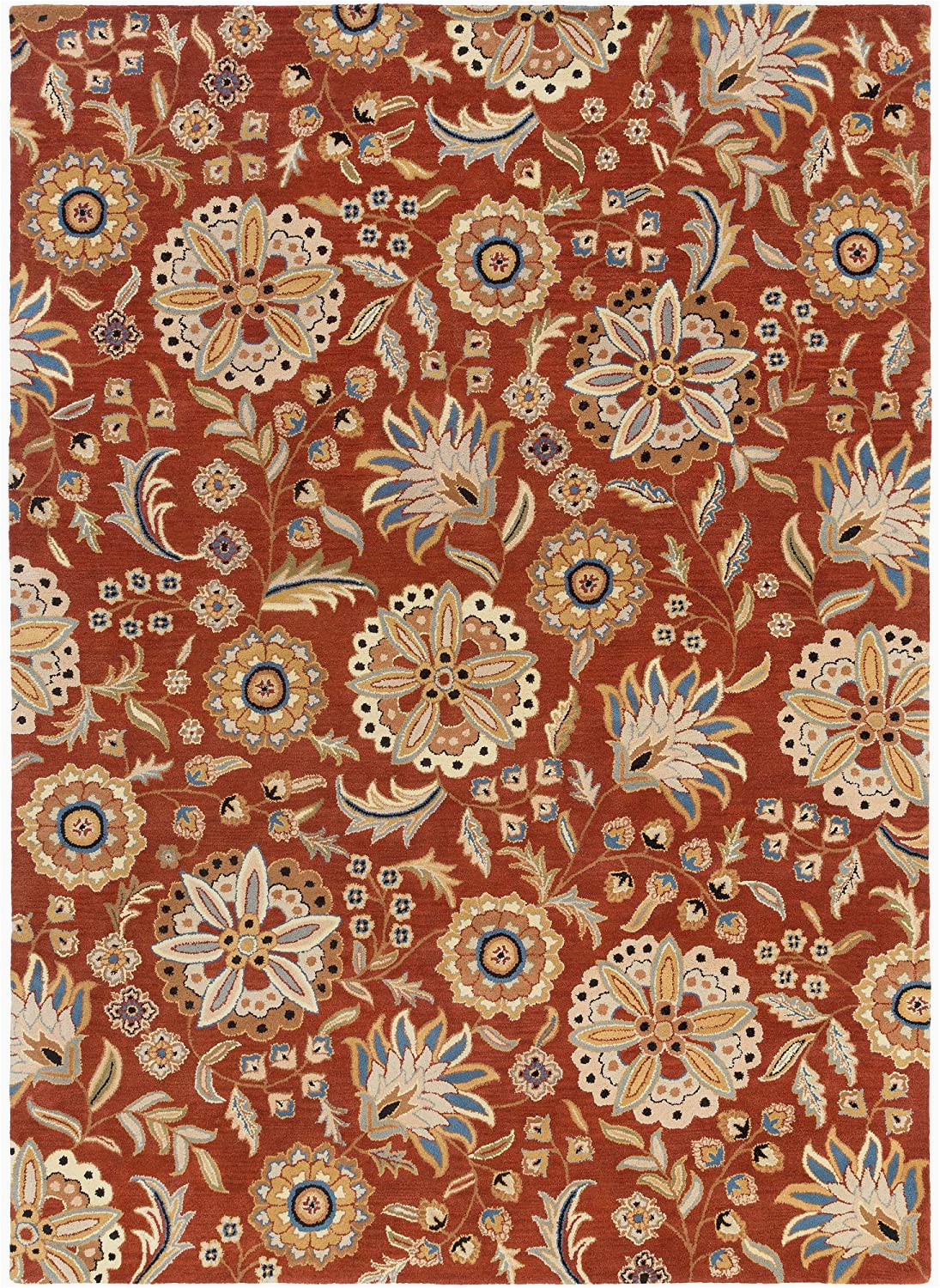 Athena Garden Floral area Rugs Surya athena ath 5127 Hand Tufted Wool Floral and Paisley