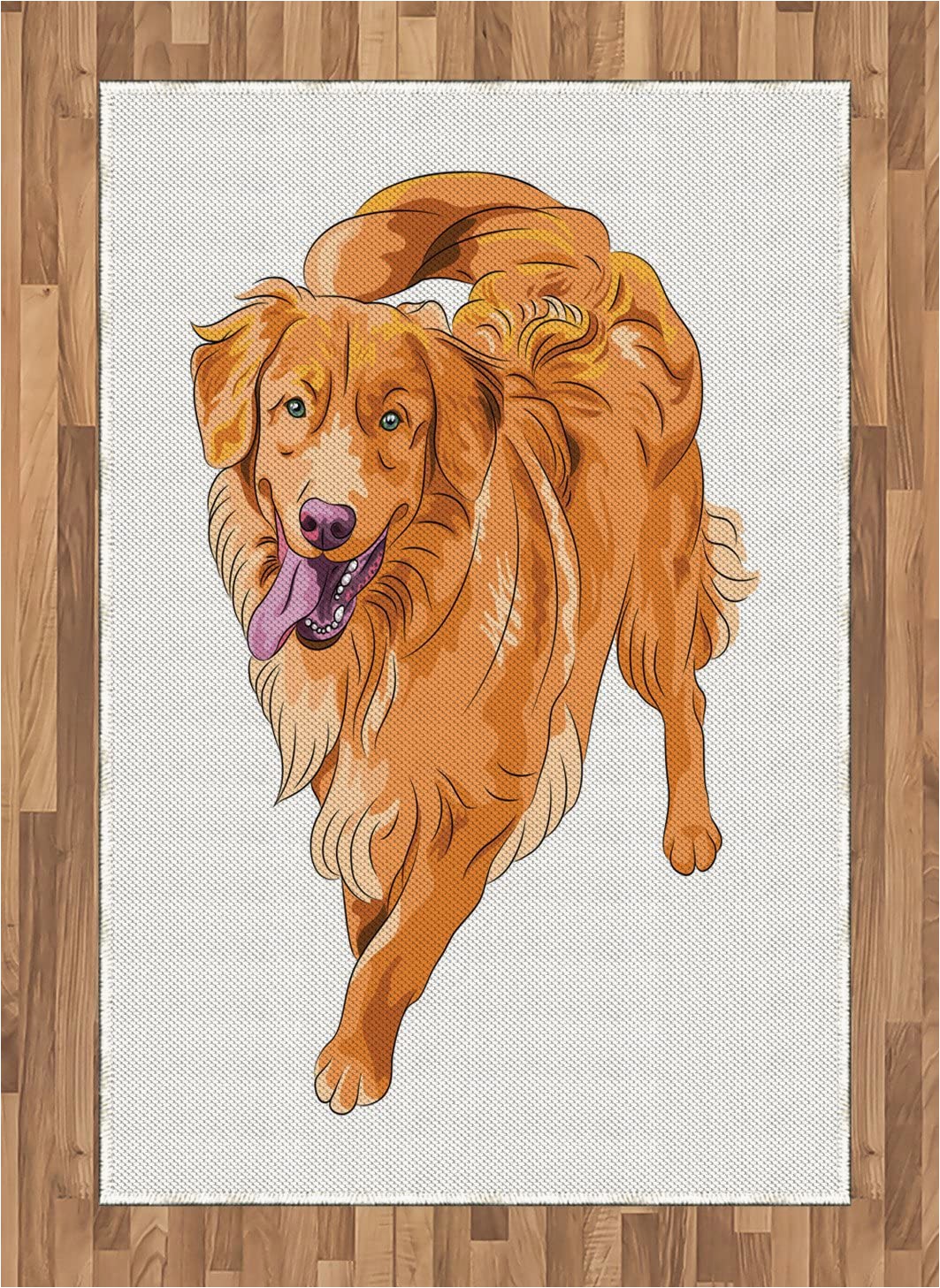 Best area Rug Material for Dogs Amazon Ambesonne Golden Retriever area Rug Playful Dog