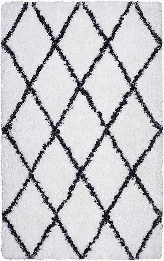Black and White area Rugs Amazon Rizzy Home Connex Collection Polyester area Rug 5 X 7 6" White Gray Rust Blue Diamond