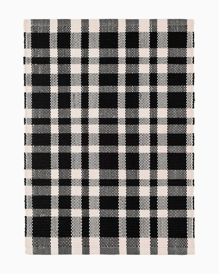 Black and White Plaid area Rug Tattersal Black Indoor Outdoor Rug