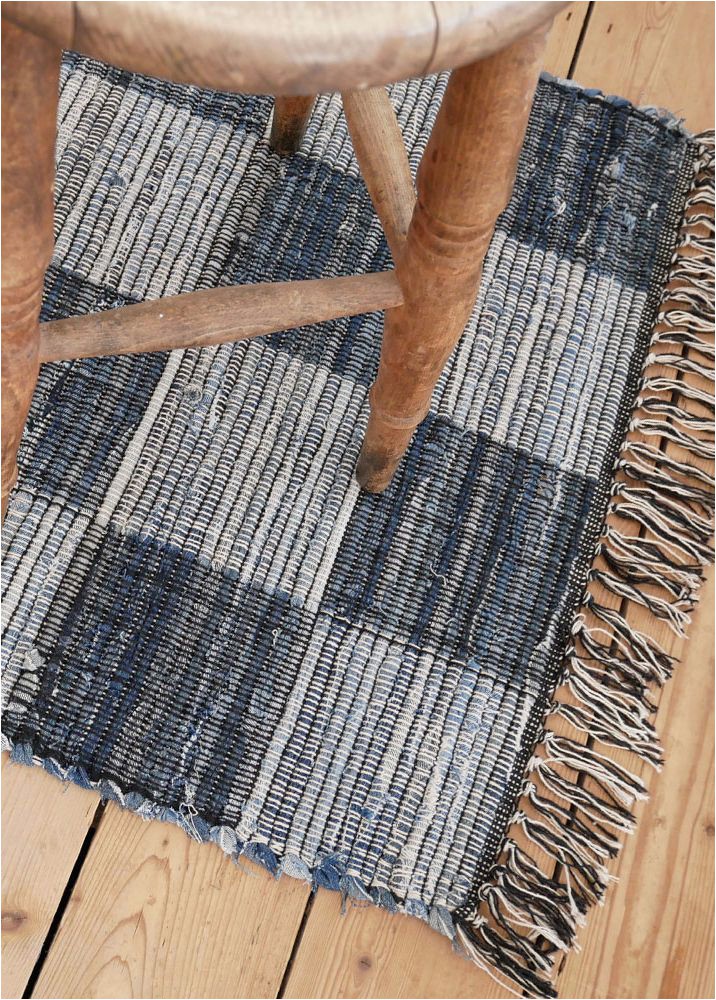 Blue and White Check Rug the Viggo Blue Black and White Check Rug is A Scandi