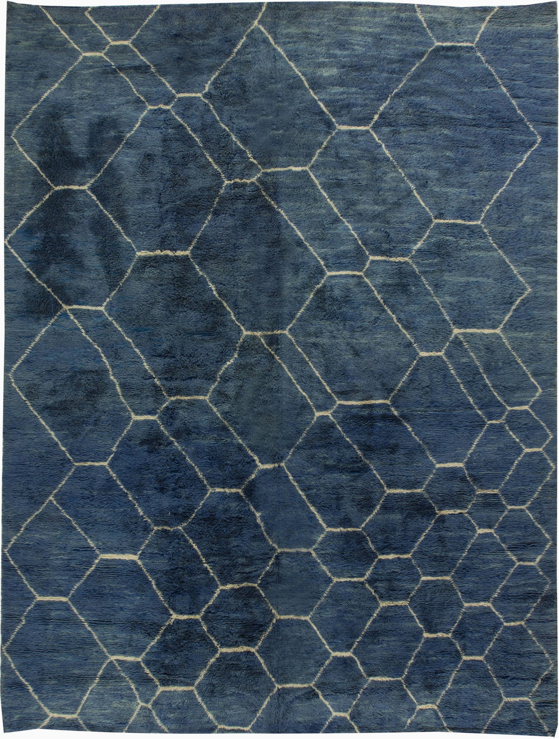 Blue and White Moroccan Rug Moroccan Rug N by Dlb