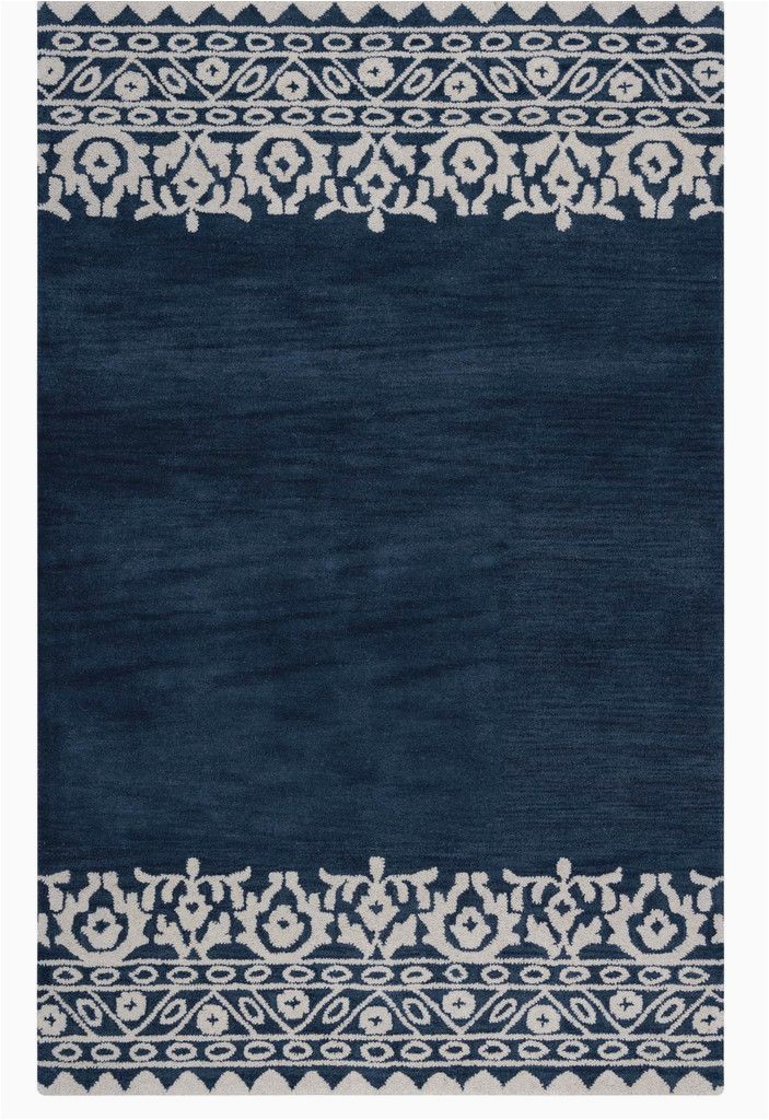 Blue and White Rugs for Sale Mara Tribal Border Navy Rug