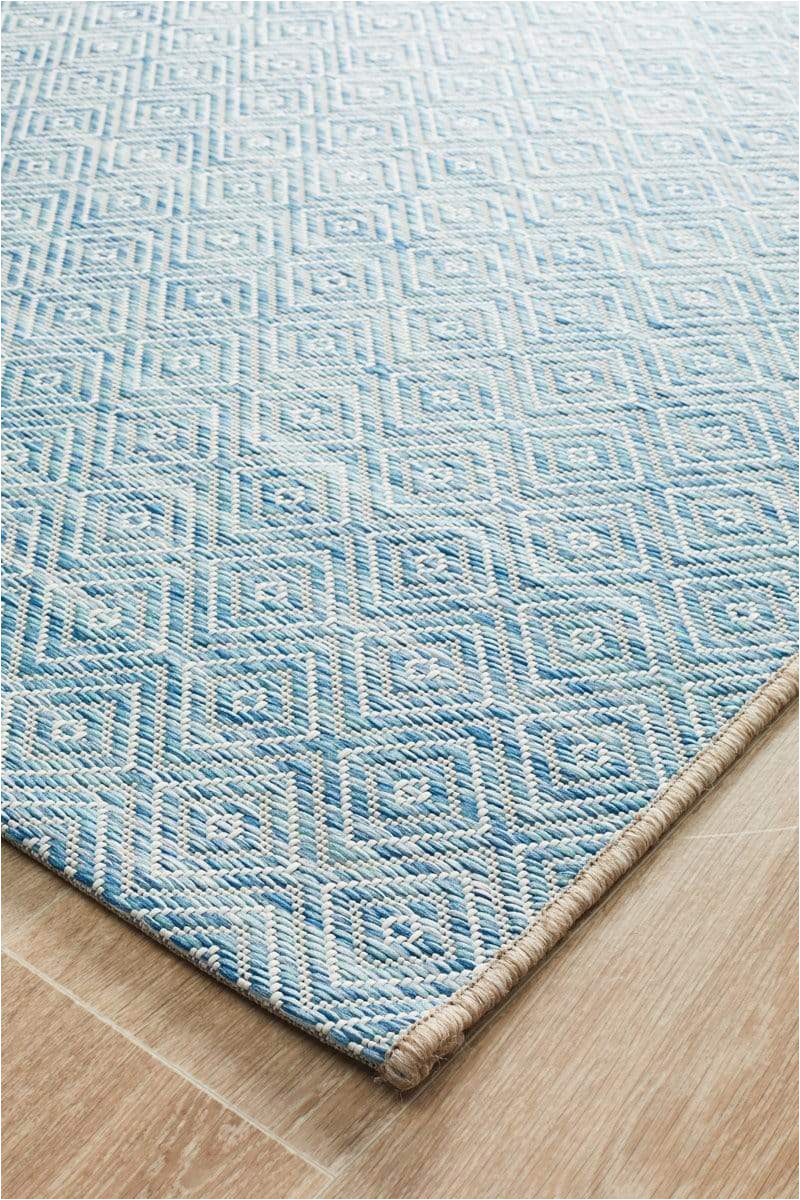 Blue Diamond Pattern Rug Belize Blue Diamond Rug