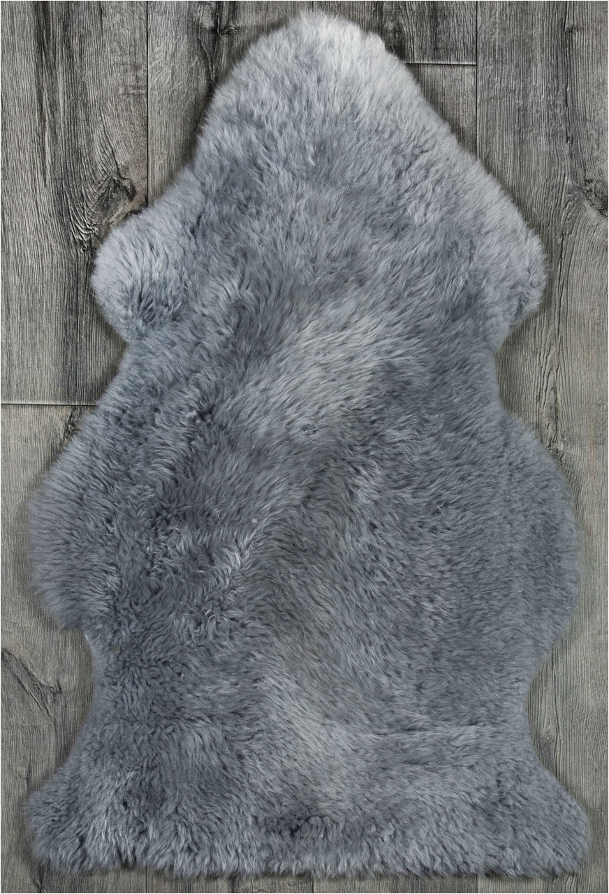 Blue Faux Sheepskin Rug Silver Grey Single Sheepskin Rug City Cows