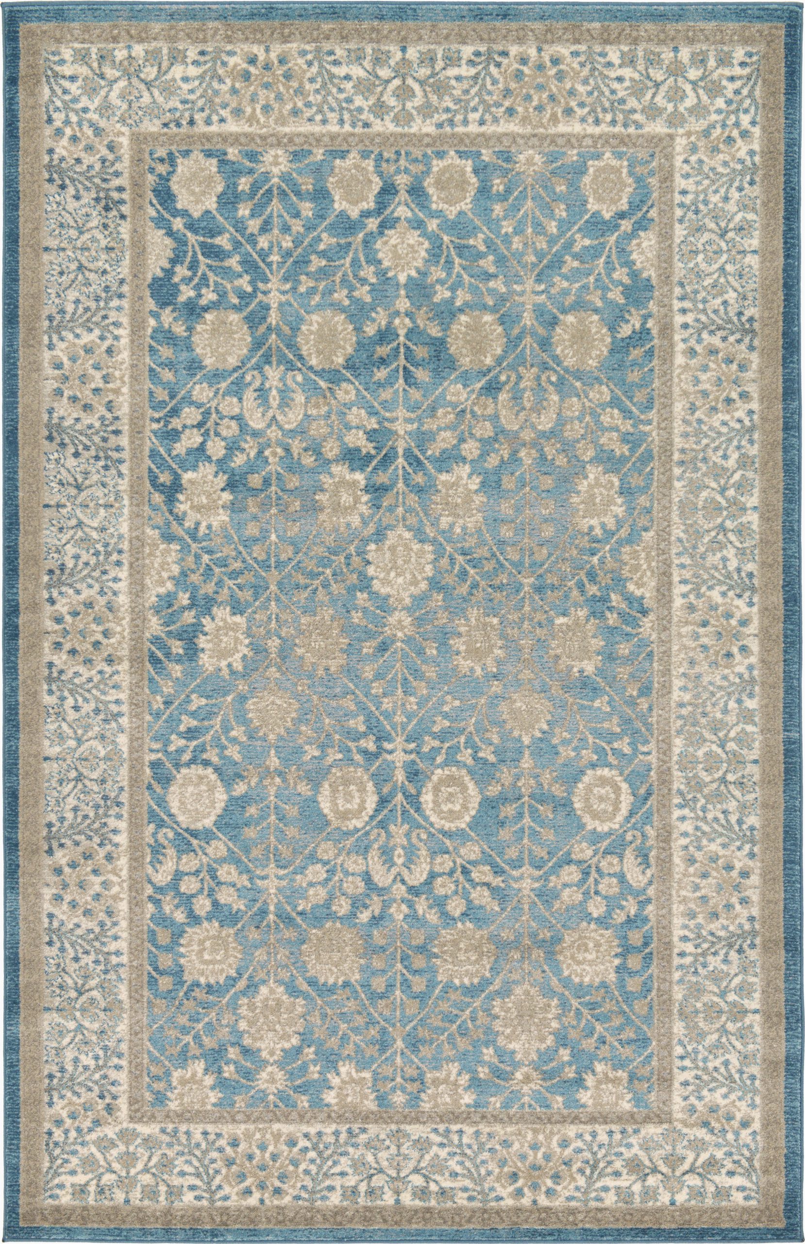 Blue Gray and Beige area Rug oriental Blue Gray Beige area Rug