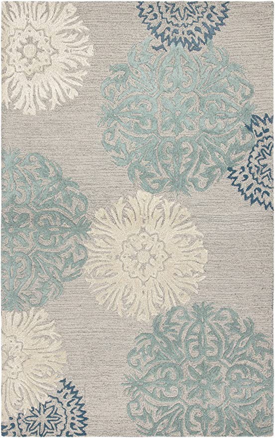 Blue Gray and Beige area Rug Rizzy Home Dimensions Collection Wool area Rug 5 X 8 Blue Gray Rust Blue Medallion