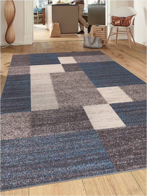 Blue Gray and Brown area Rug Brighouse Geometric Blue Gray area Rug