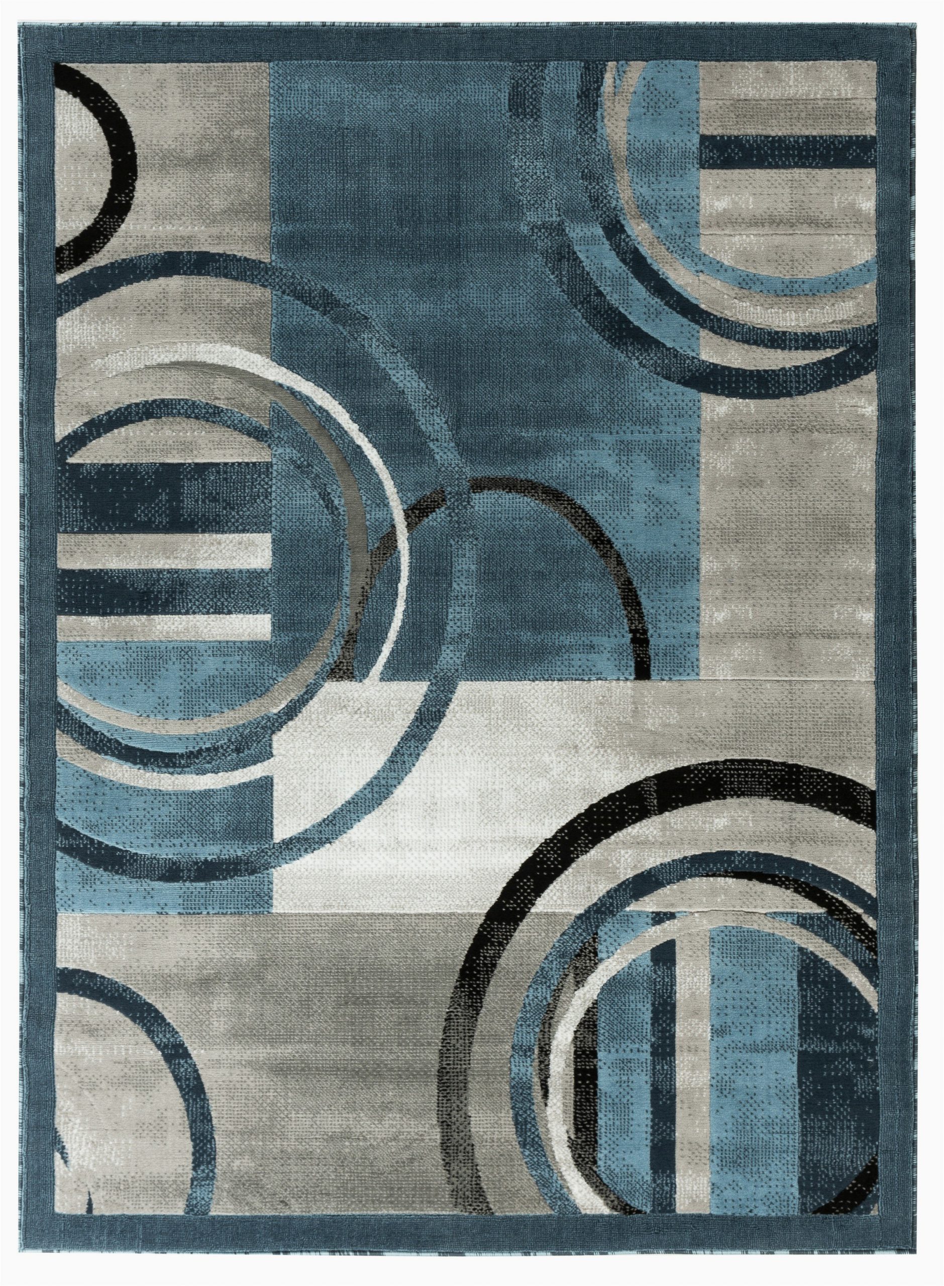 Blue Gray White area Rugs Delana Abstract Blue Gray Ivory area Rug