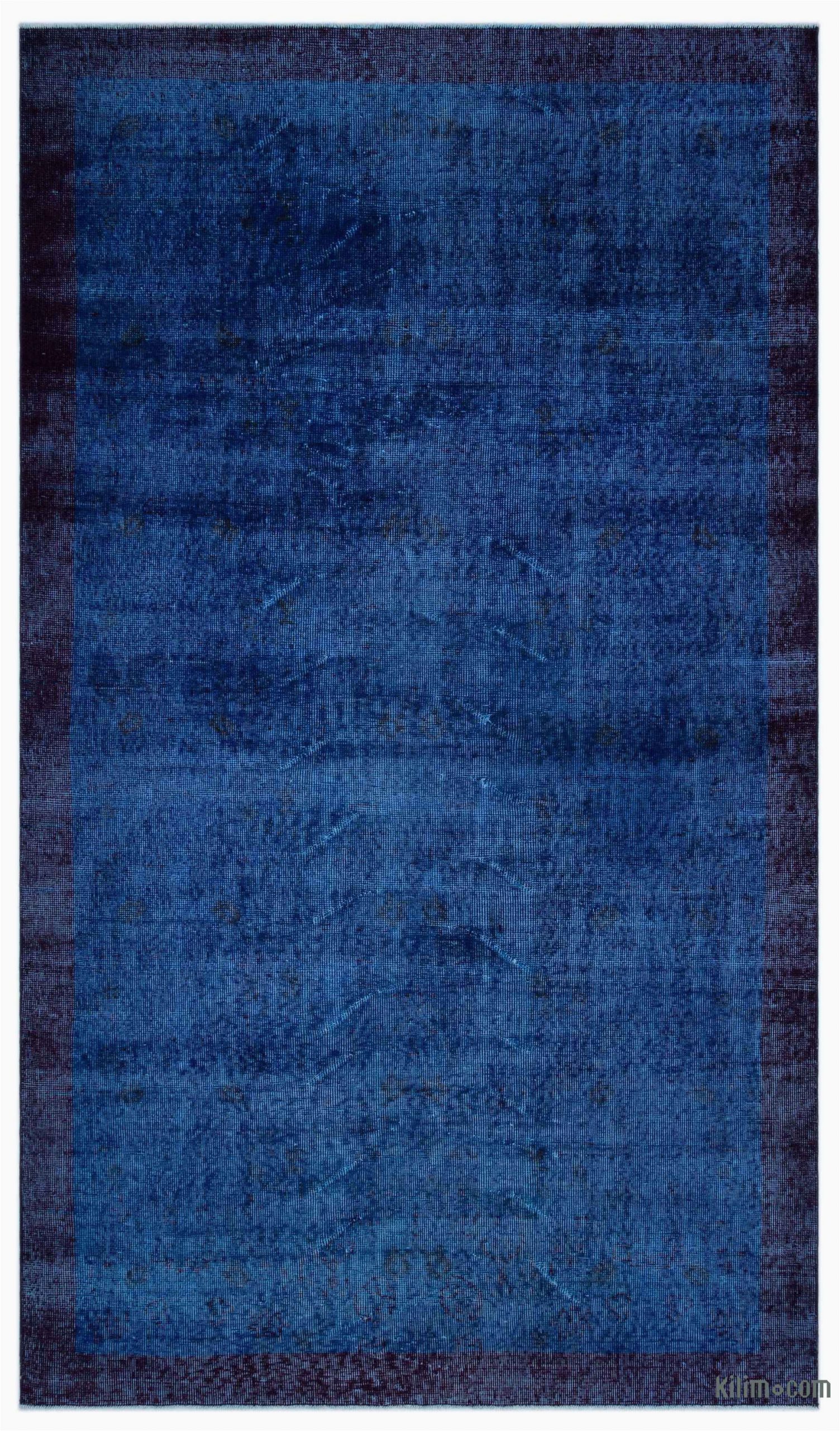 Blue Overdyed area Rug Blue Over Dyed Turkish Vintage Rug 5 8" X 9 8" 68 In X