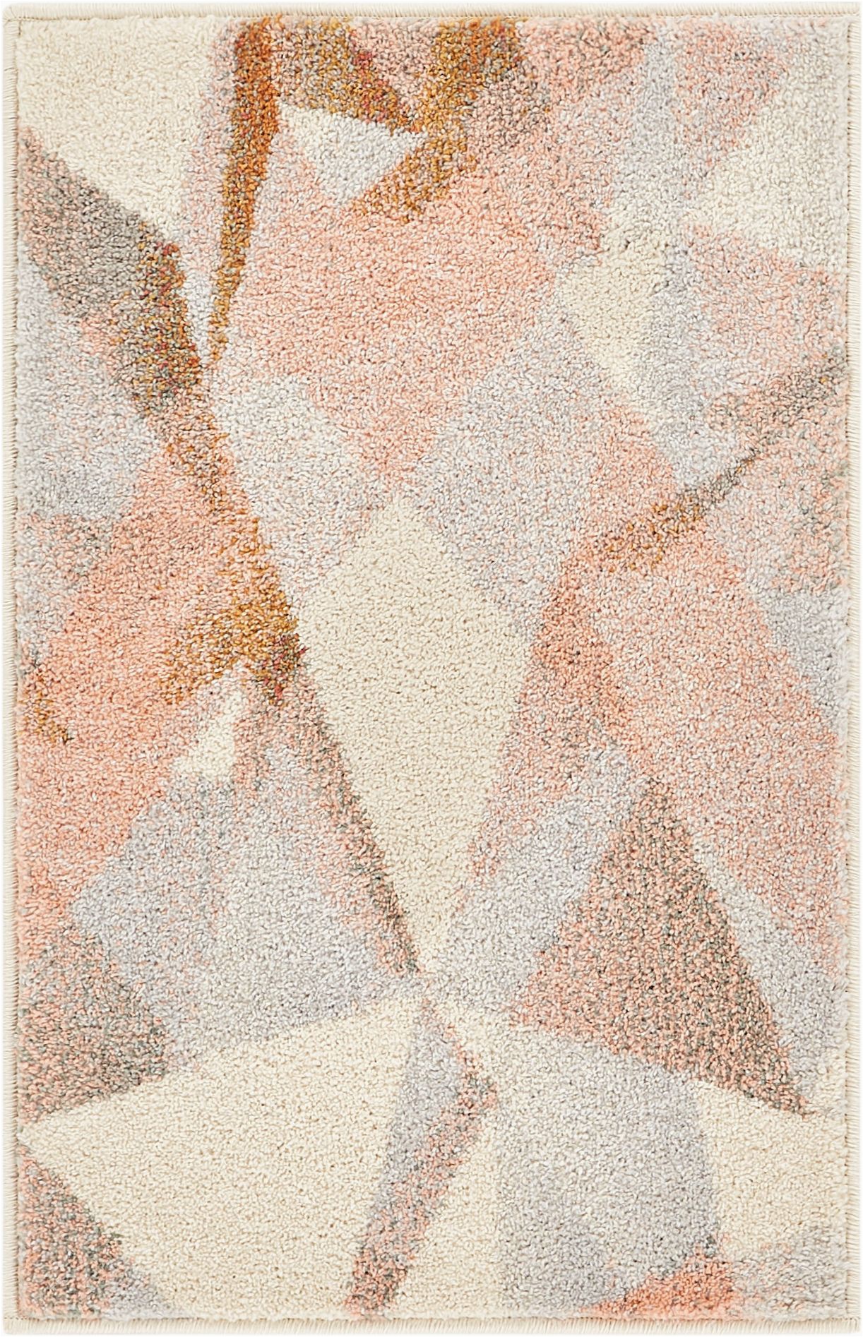 Blush and Gold area Rug Well Woven Barra Blush Pink Multi Modern Geometric Triangle Pattern Abstract area Rug 20×31 20" X 31" Mat Contemporary Thick soft Plush