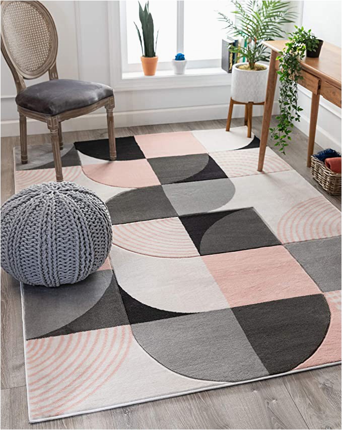 Blush Pink area Rug 5×7 Well Woven Maggie Blush Pink Modern Geometric Dots & Boxes Pattern area Rug 5×7 5 3" X 7 3"