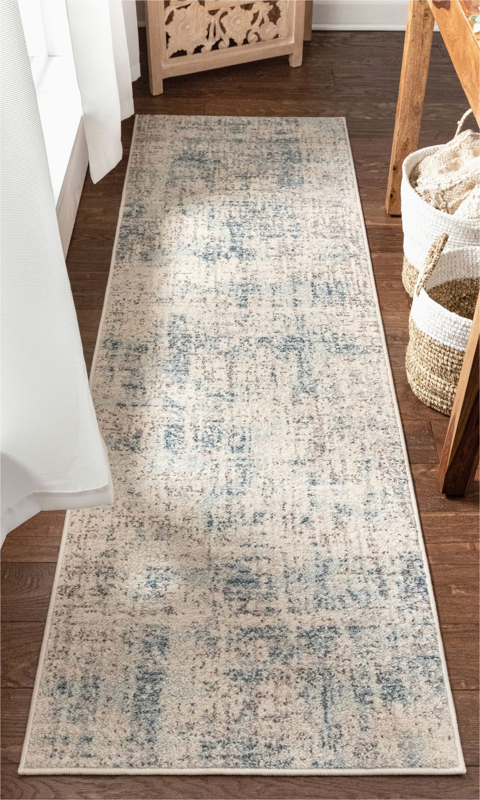 Brown and Blue area Rug Walmart Sydney Tate Blue Modern Abstract Distressed 2 3" X 7 3" Runner area Rug