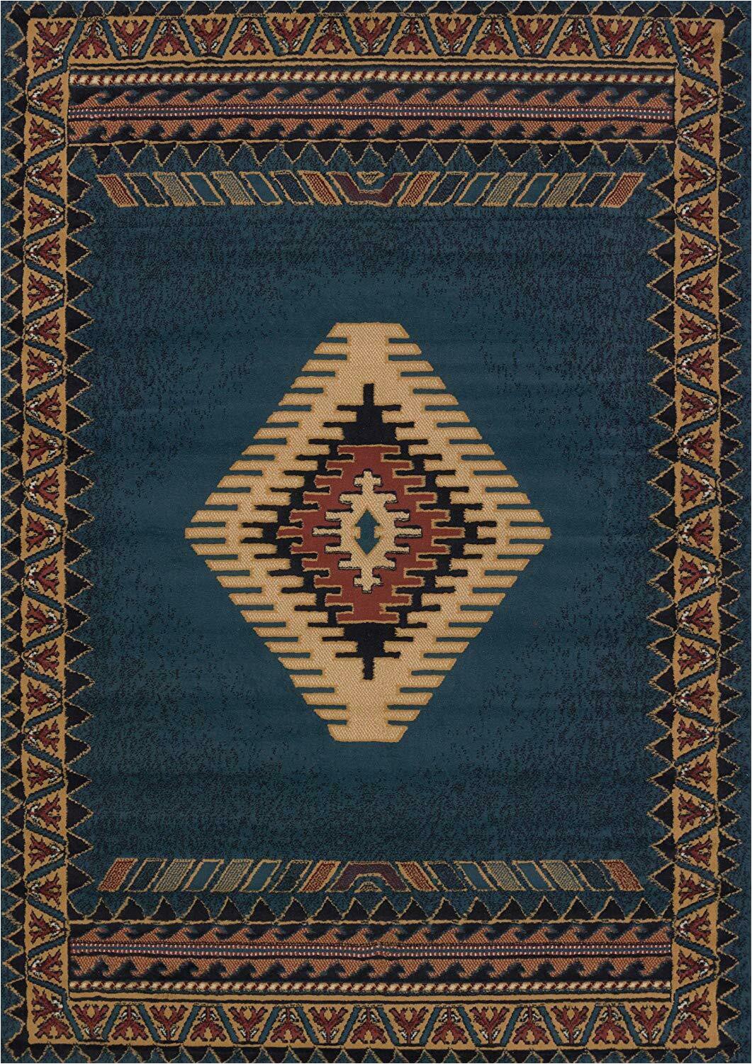 Cabin area Rugs for Sale south West area Rug Blue Cabin Lodge southwestern Carpet Rustic Look 5 3" X 7 6"