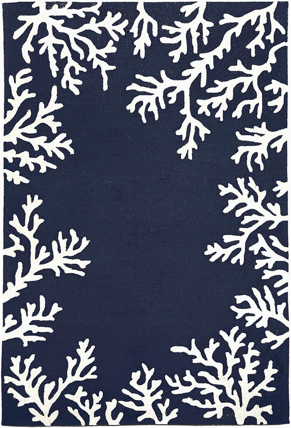 Coral and Navy area Rug Liora Manne Capri Shell Coral Reef Indoor Outdoor Modern area Rug 30"x48" Border Navy