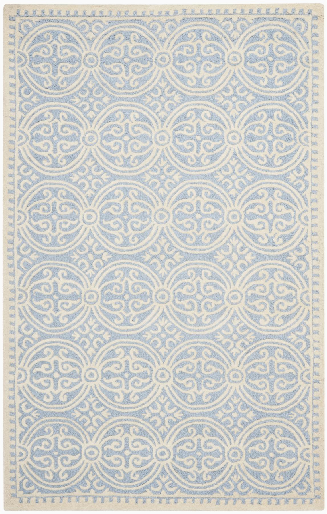 Cream and Light Blue Rug Beautiful Ivory Pale Blue All Over Pattern Rug