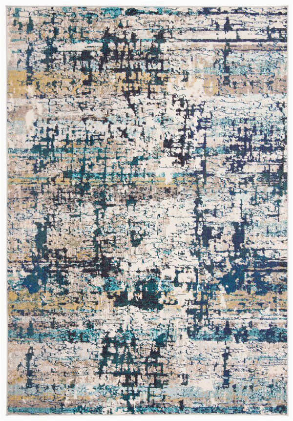 Cream and Navy Blue area Rugs Gutierez Abstract Cream Blue area Rug In 2020