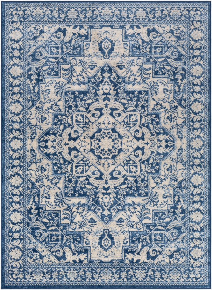 Cream and Navy Blue area Rugs Surya Moc2316 6796 6 Ft 7 In X 9 Ft 6 In Monaco area Rug Bright Blue Navy & Cream From Unbeatablesale