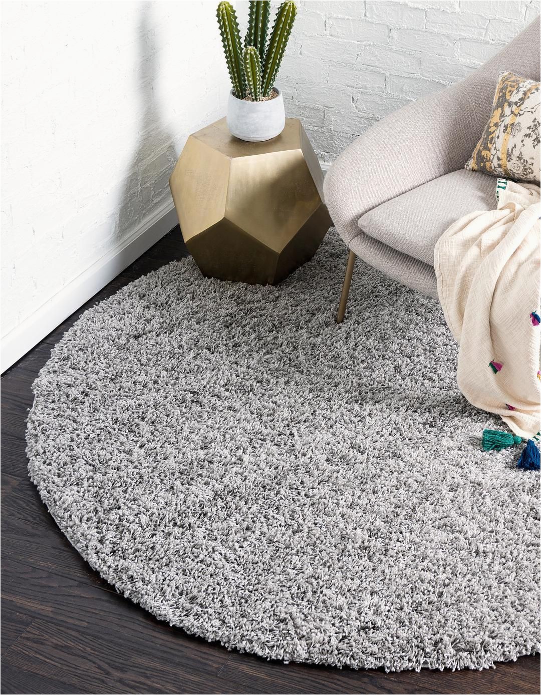 Dark Grey Round area Rug Cloud Gray 8 2 X 8 2 solid Shag Round Rug