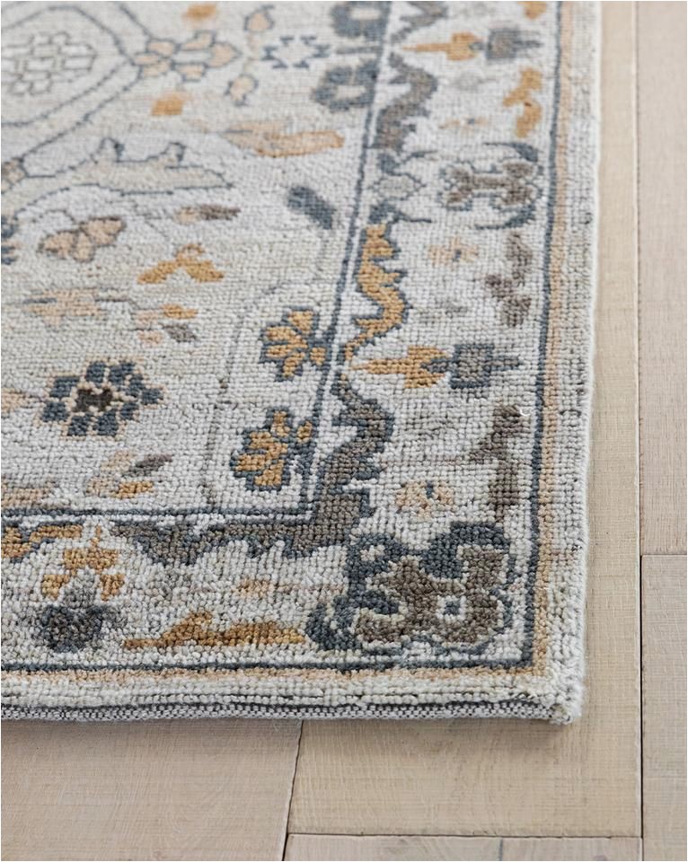 Desa Bordered Wool Rug Blue Kasuri Hand Knotted Rug In 2020