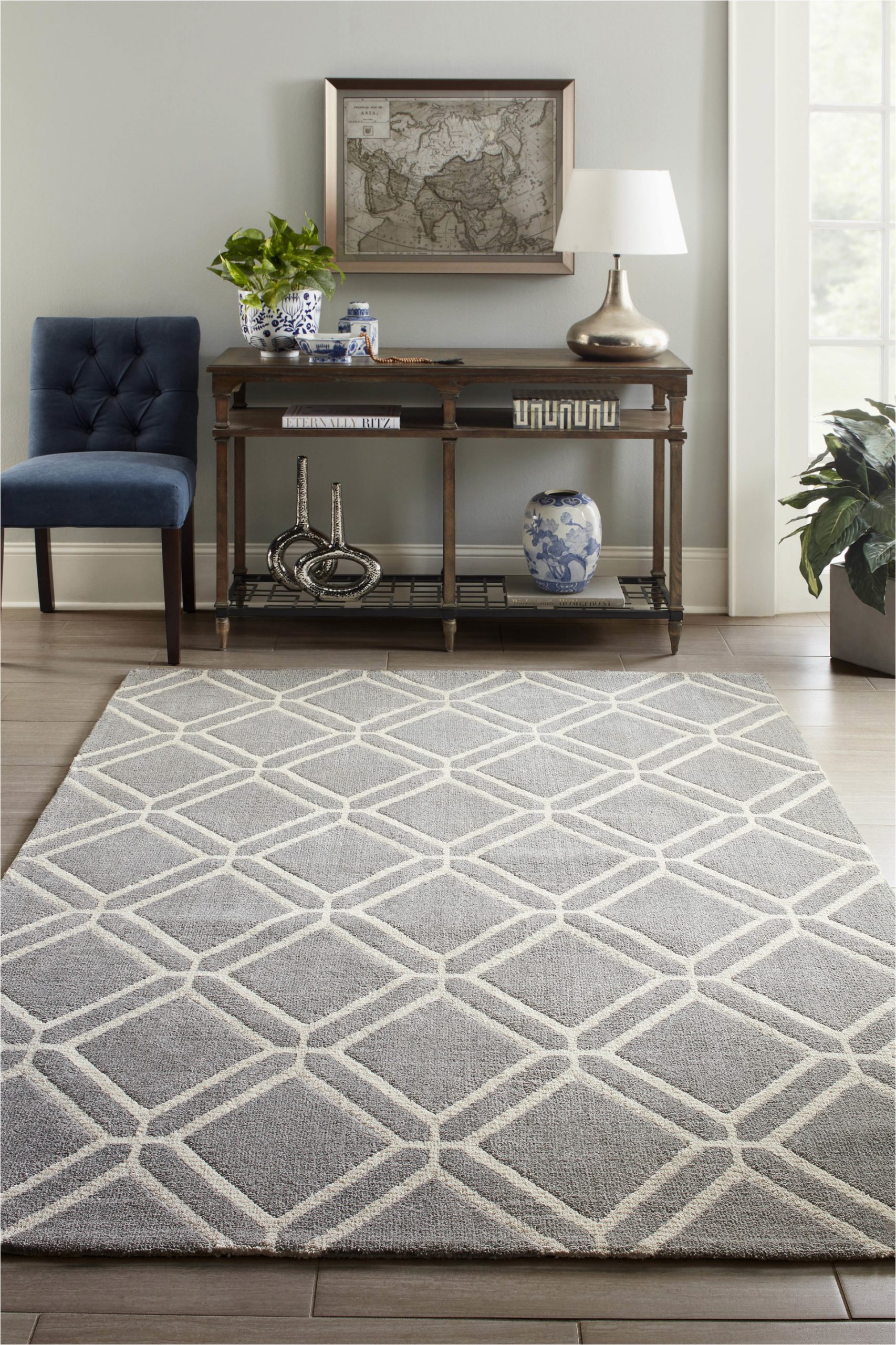 Does Lowes Sell area Rugs Allen Roth Shae 8 X 10 Grey Indoor Geometric Mid Century Modern area Rug