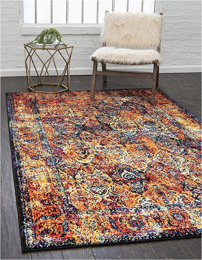 Does Menards Have area Rugs Unique Loom Rosso Collection Vintage Traditional Distressed orange area Rug 8 0 X 10 0