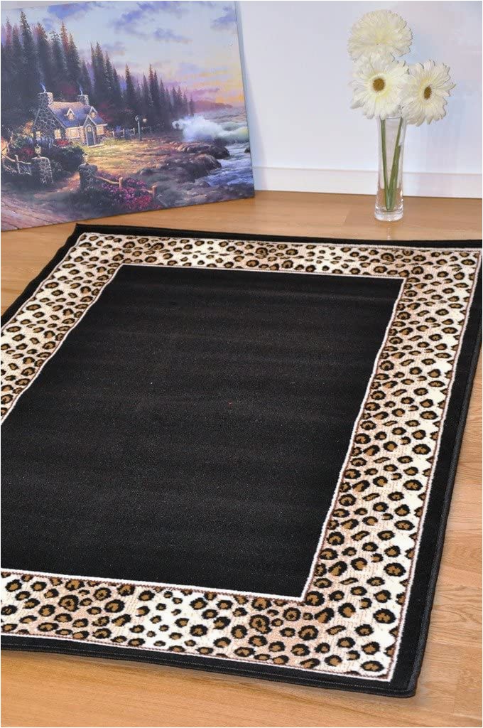 Extra Large area Rugs Amazon Animal Leopard Print area Rugs now In 7 Sizes Cheap Small Extra Runner soft Safari Leopard Border Frame Black Mats Rug 120x170cm