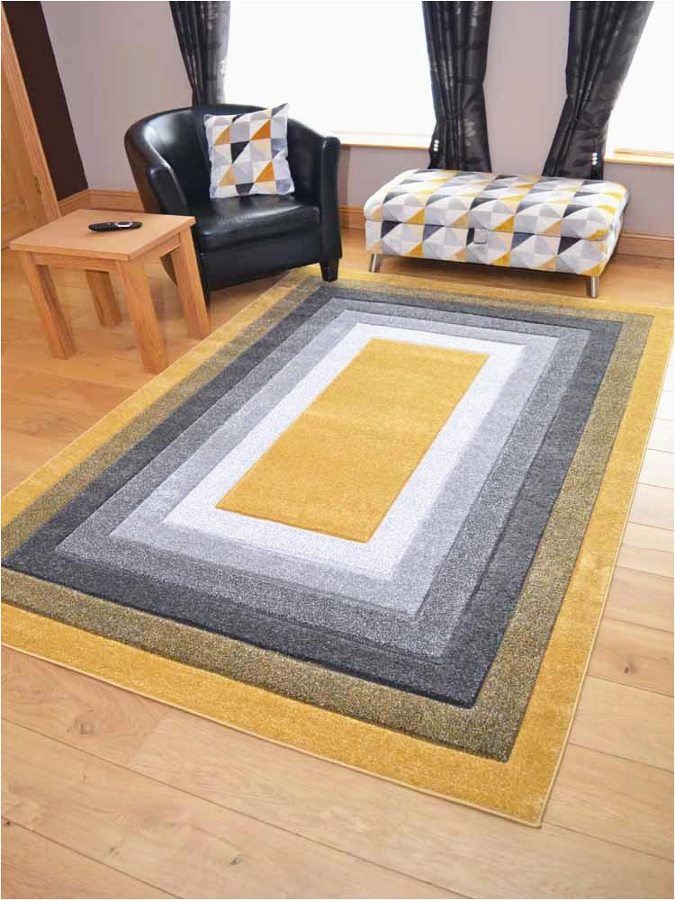 Extra Large area Rugs Amazon New Hand Carved Ochre Gold Grey Mustard Black Silver Small Extra Size House Rugs Ochre Gold Border 60cm X 110cm