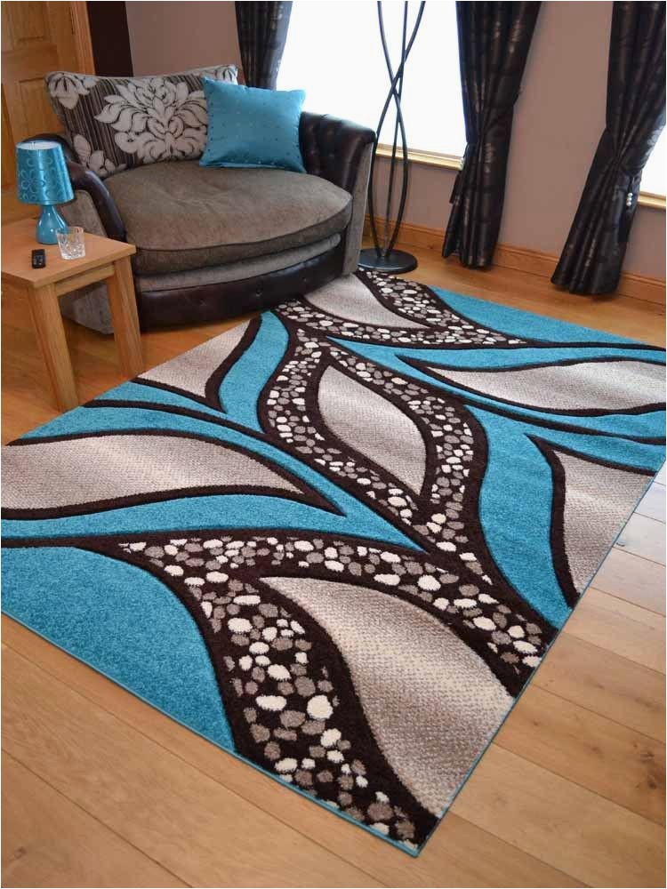 Extra Large Blue Rugs Teal Blue Light Brown Cream Modern soft Thick Rugs Small