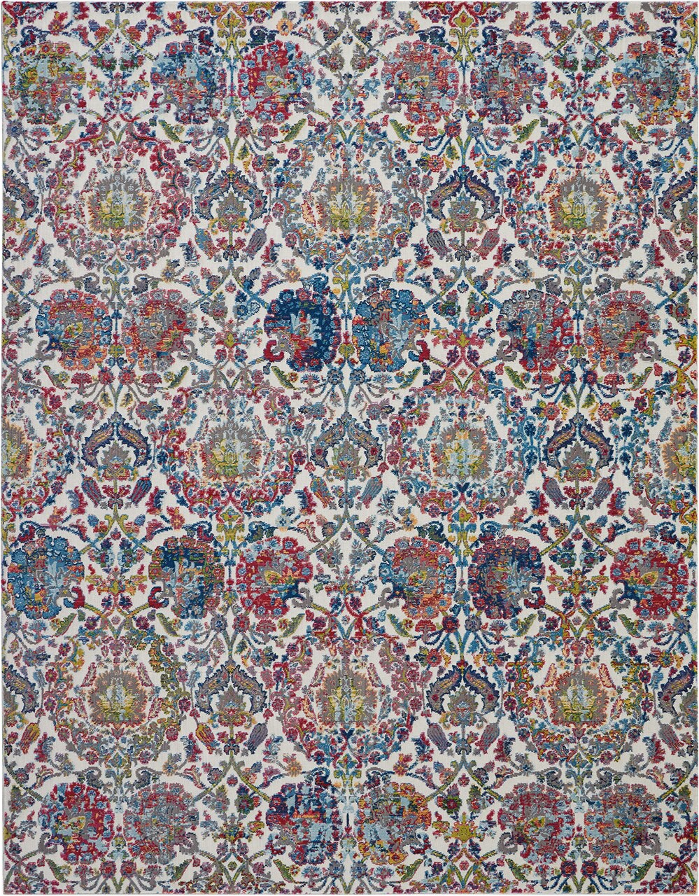 French Blue area Rugs Nourison Ankara Global Blue and Ivory French Country area Rug