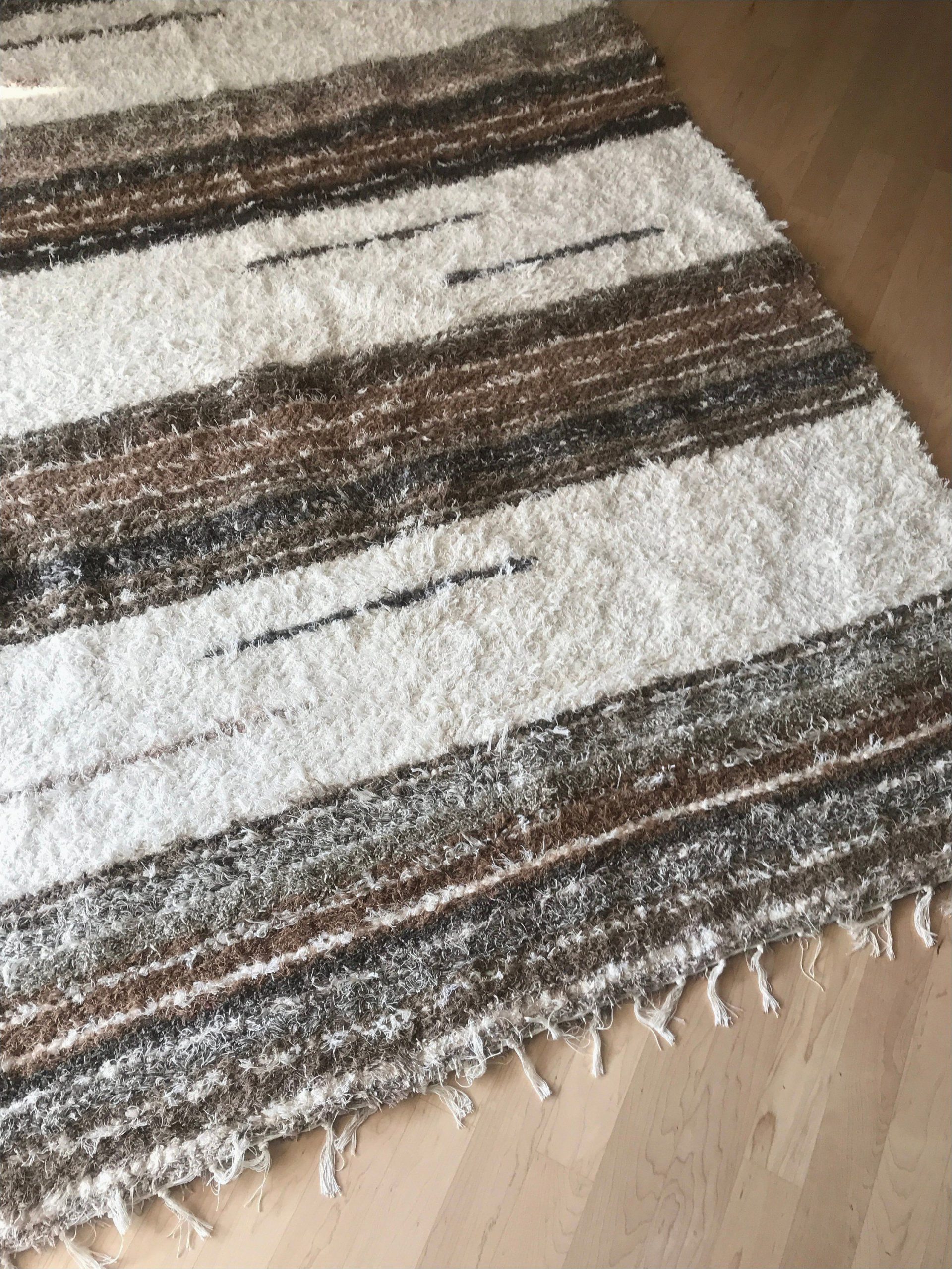 Gray and White Striped area Rug Cotton Striped Rug Handwoven area Bohemian Rug