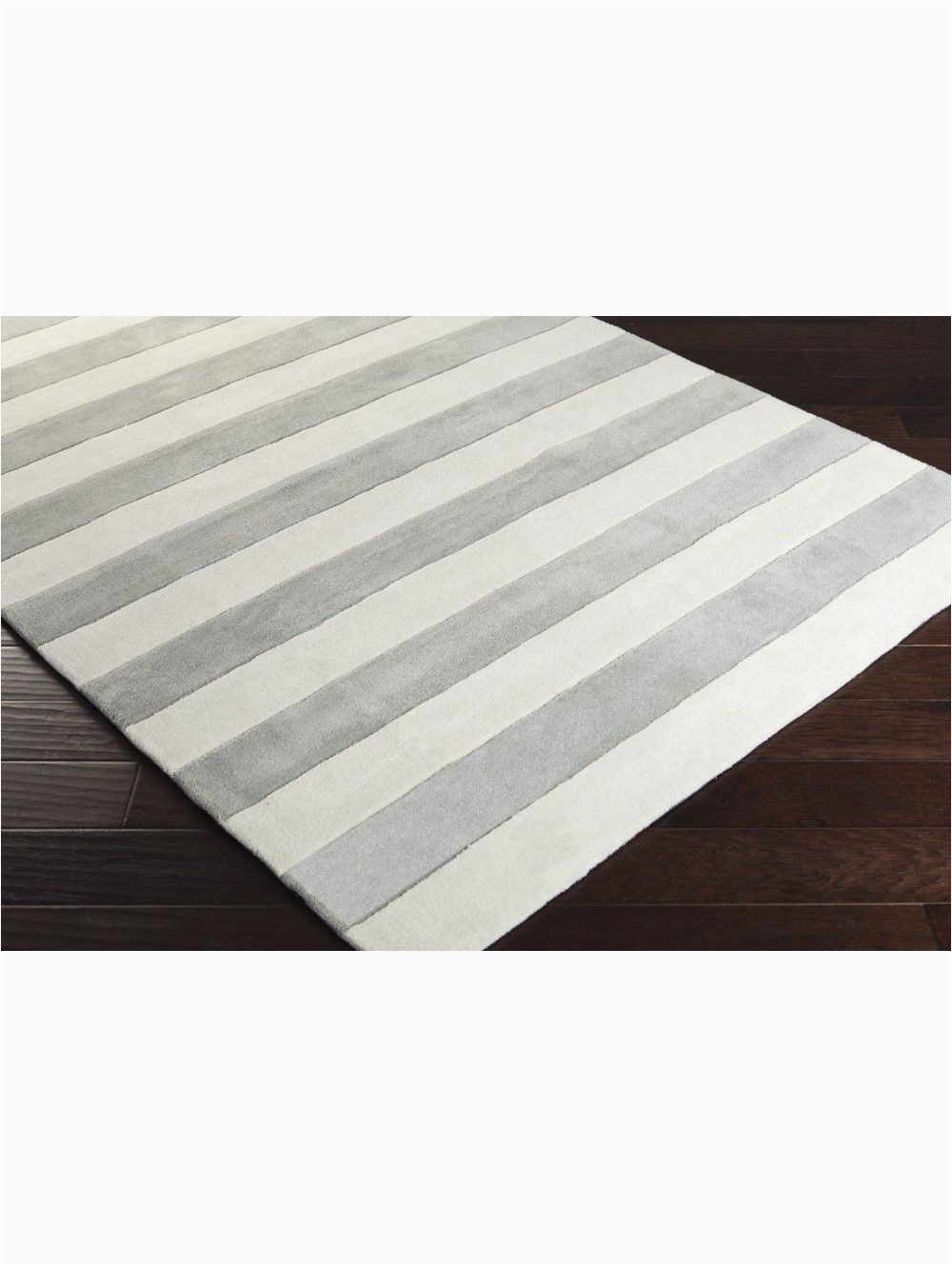 Gray and White Striped area Rug Miles Rug Silver