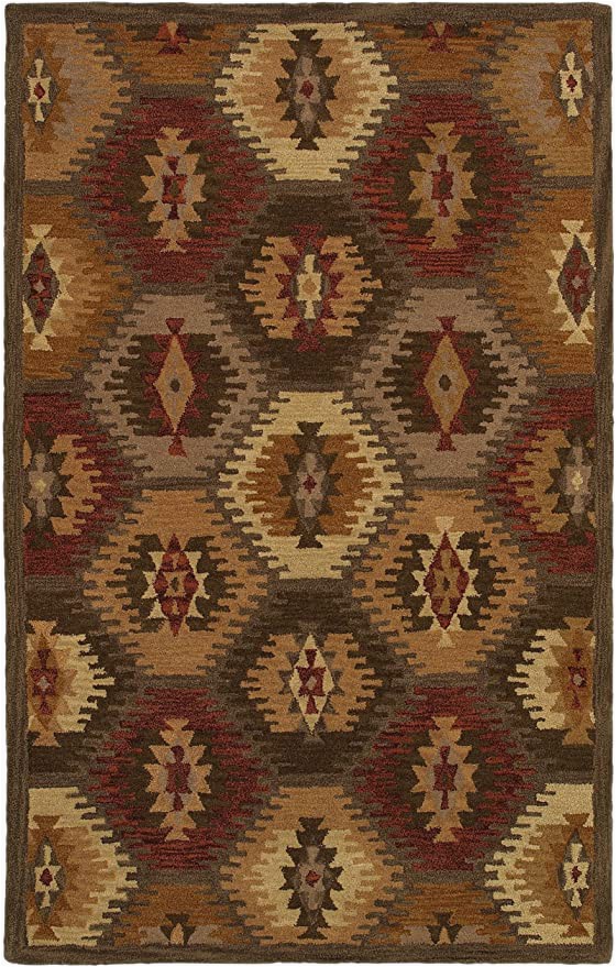 Green and Tan area Rugs Rizzy Home Collection Wool area Rug 8 X 10 Multi Tan Khaki Olive Green Dark Rust Camel southwest Tribal