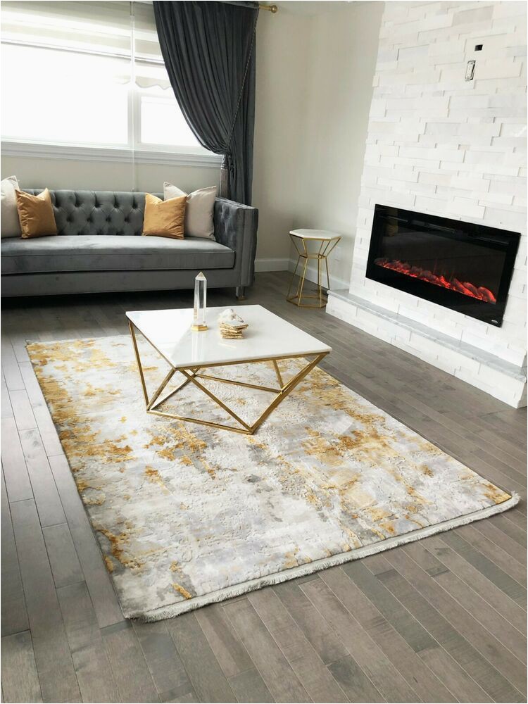 Grey and White area Rug 5×7 5×7 Contemporary area Rug White Gold Gray Ebay