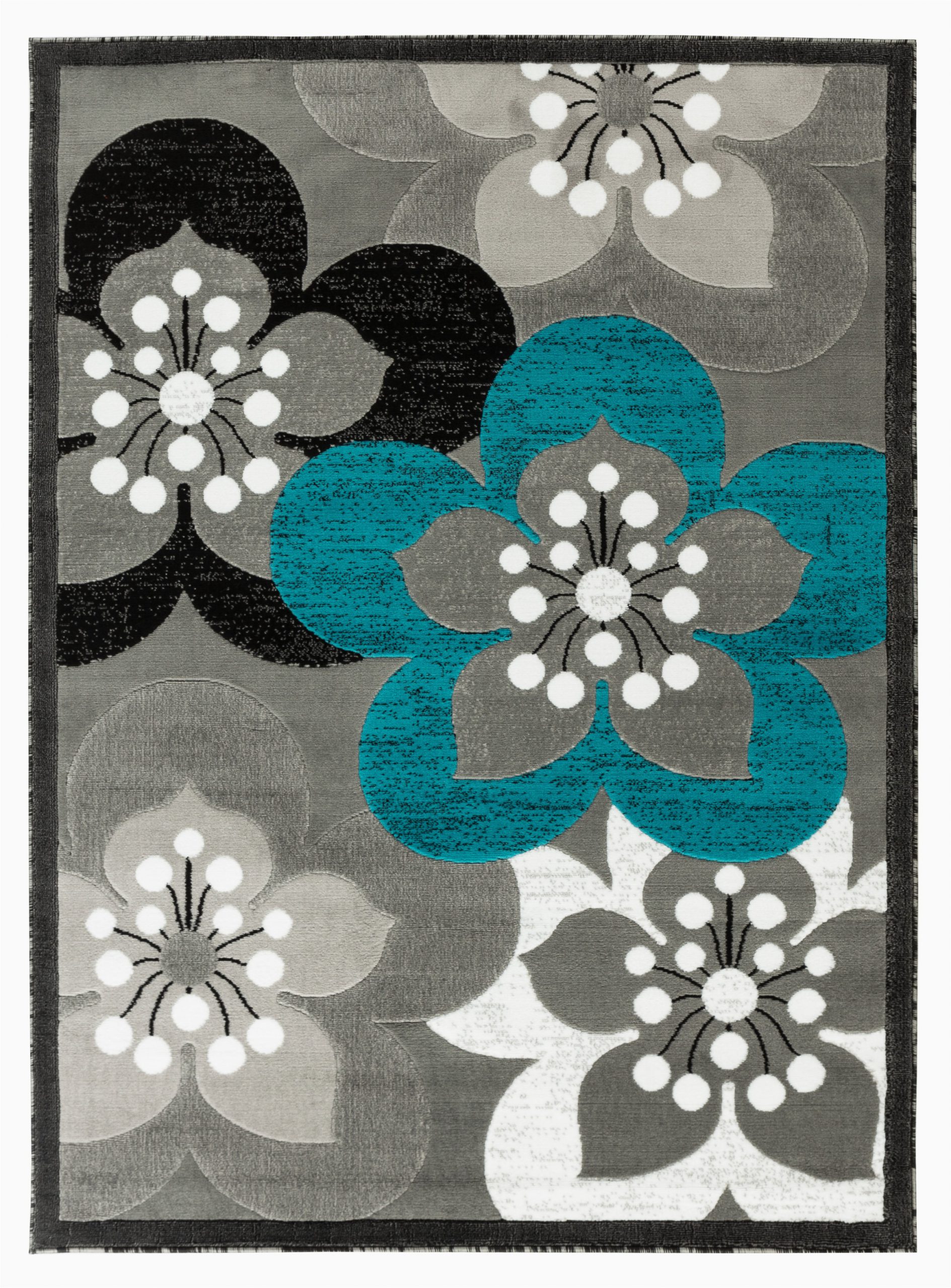 Grey and White area Rug Walmart Newport Collection Gray Teal White Floral Modern area Rug Walmart