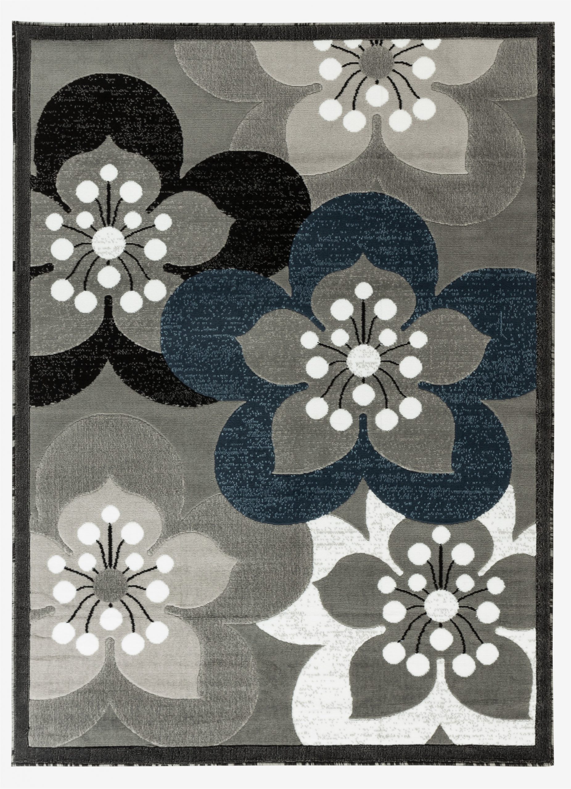 Grey and White area Rug Walmart Newport Collection Gray White Navy Blue Floral Modern area Rug
