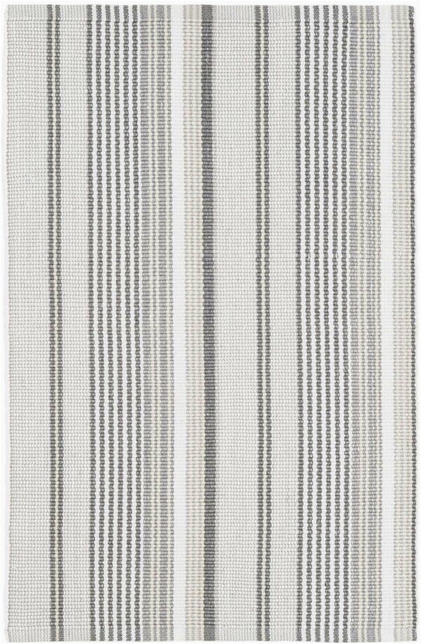 Grey and White Striped area Rug Gradation Ticking Striped Handwoven Cotton Gray area Rug In