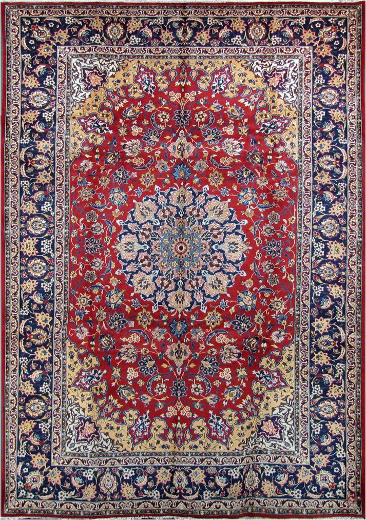 Hand Knotted Persian area Rug 10 X 15 Red Navy Hand Knotted Handmade Wool Persian area Rug