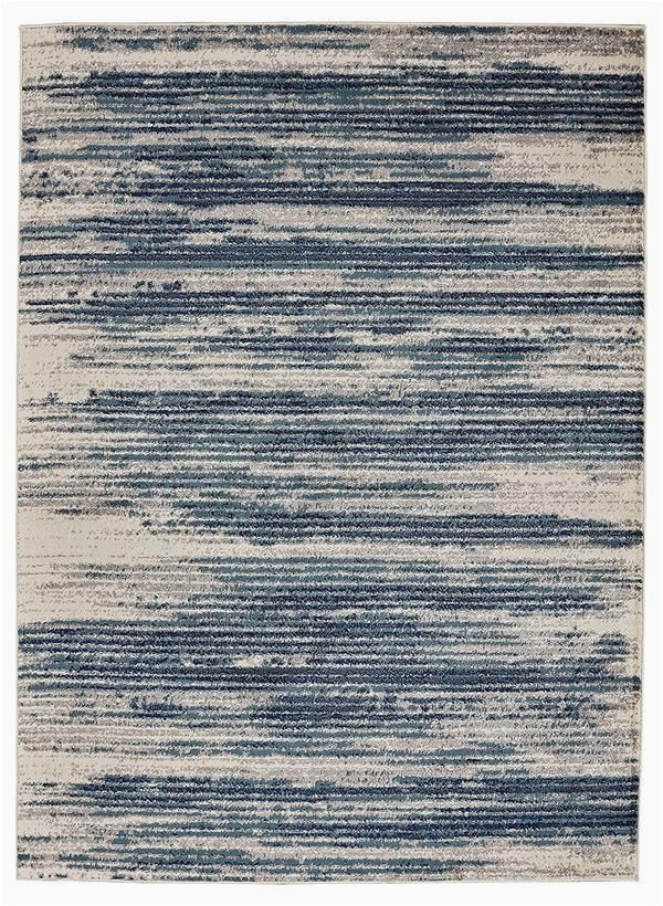 Ivory and Teal area Rugs Stripes Design Ivory Navy Teal area Rugs
