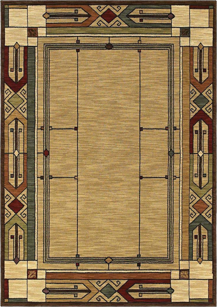 Mohawk Home Leaf Point Brown Indoor Inspirational area Rug Mission Rugs Arts and Crafts