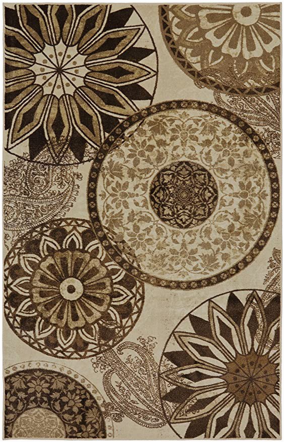 Mohawk Home Medallion Printed area Rug Mohawk Home New Wave Inspired India Neutral Medallion Printed area Rug 7 6×10 Tan