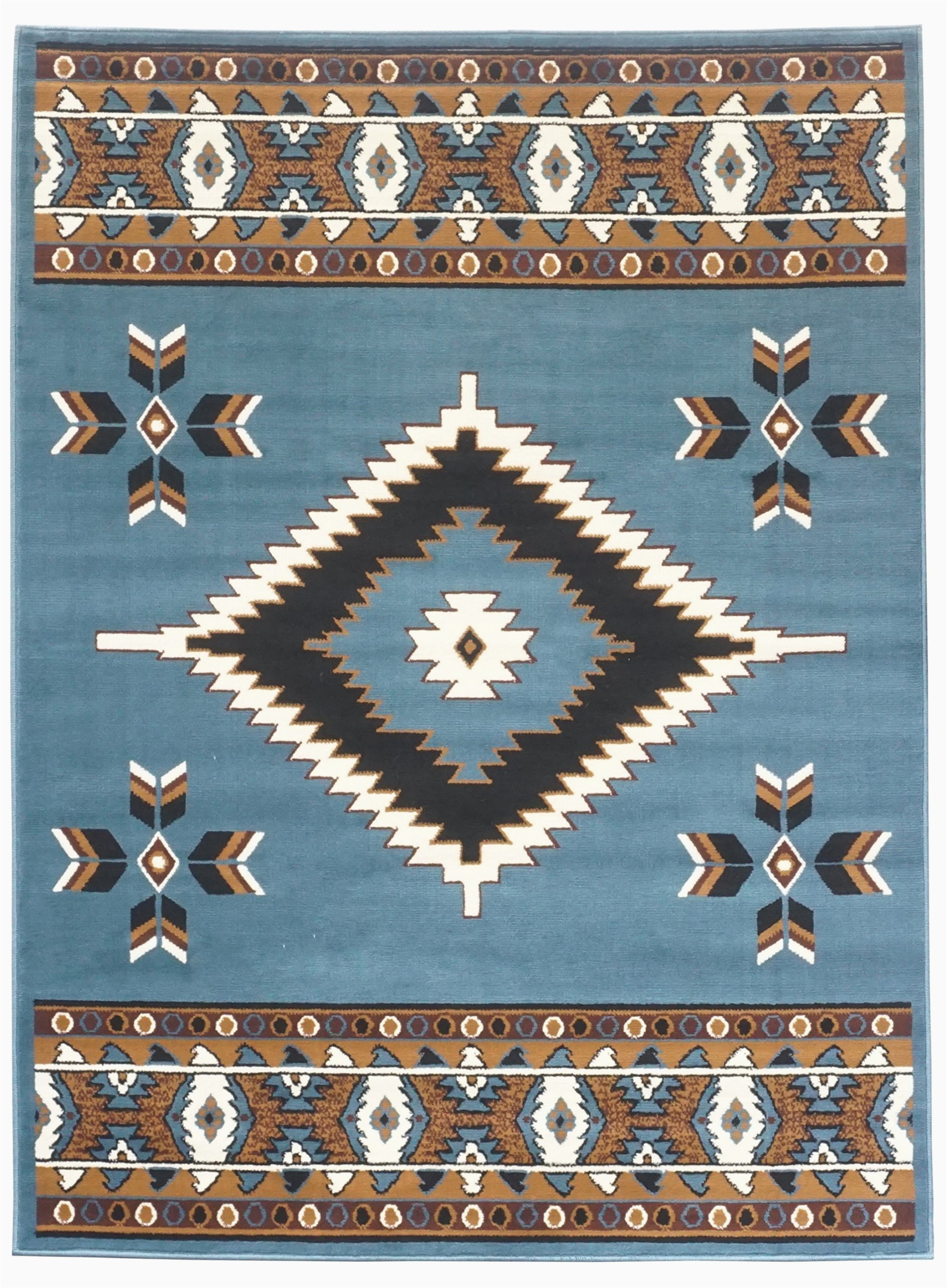 Native American Indian Design area Rugs Rugs 4 Less Collection southwest Native American Indian area Rug Design R4l Sw2 In Light Blue 5 X7