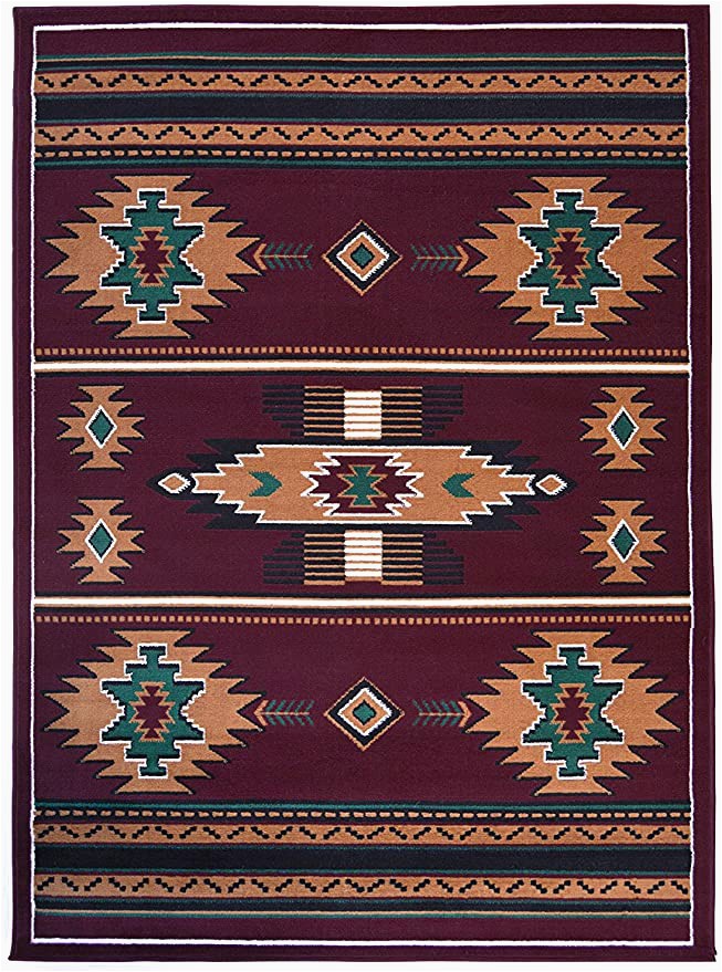 Native American Print area Rugs Rugs 4 Less Collection southwest Native American Indian area Rug Design In Burgundy Maroon R4l Sw3 8 X10