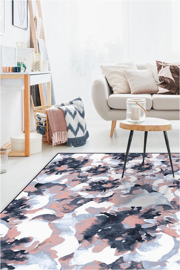 Navy and Blush area Rug Washable Rug Cover & Pad buttercup Blush Rug