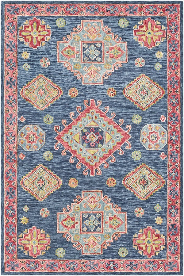 Navy and Coral area Rug Surya Bonifate Bft 1005 area Rugs