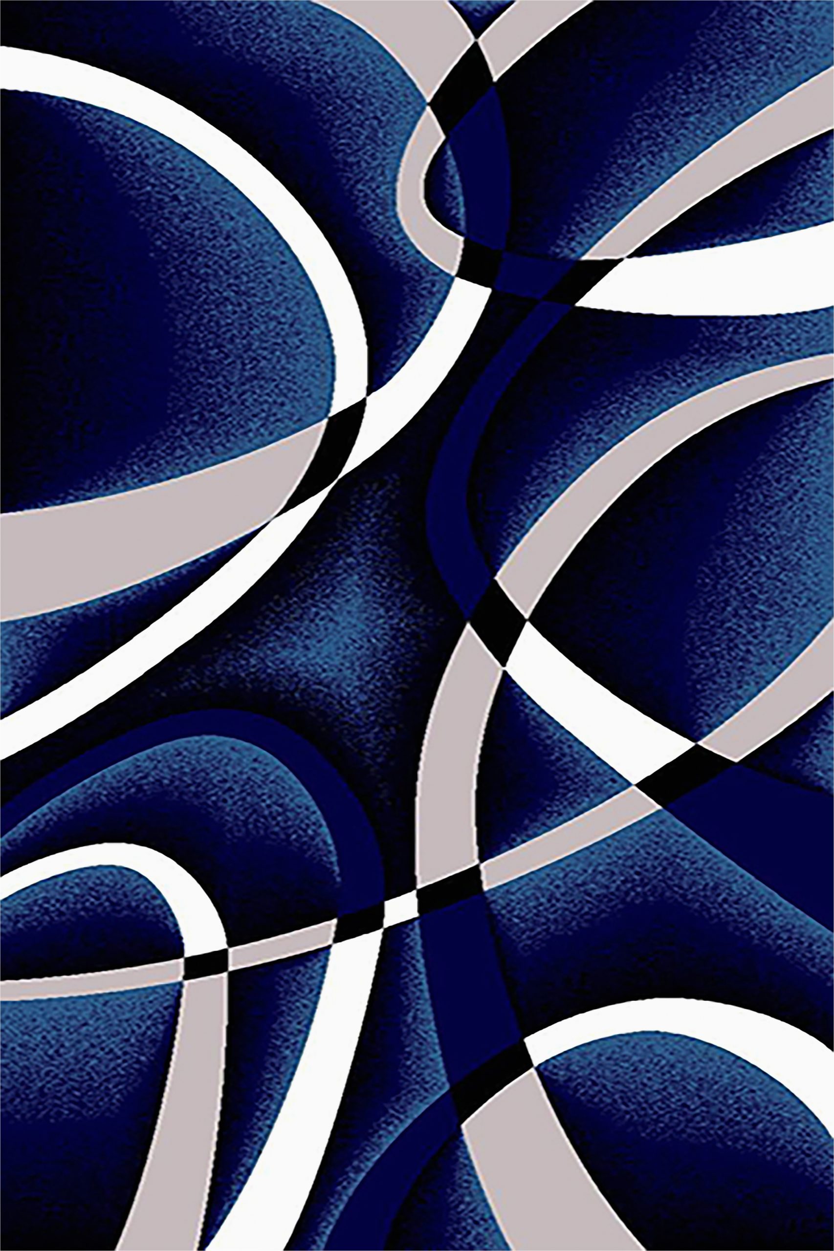 Navy Blue Abstract Rug Ivy Bronx Mccampbell Abstract Navy Blue White Gray area Rug